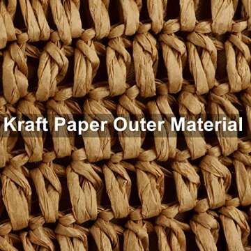 YYW Straw Tote Bag Women Hand Woven Large Casual Handbags Hobo Straw Beach Bag with Lining Pockets f...