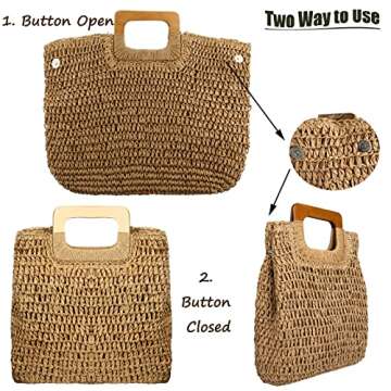 YYW Stylish Hand Woven Straw Tote Bag for All Occasions