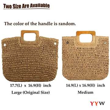 YYW Stylish Hand Woven Straw Tote Bag for All Occasions