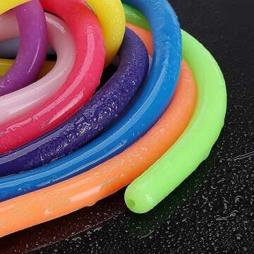 three carriage Colorful Sensory Fidget Stretch Toys-Stretchy Strings Fidget Toy for Relaxing Therapy...