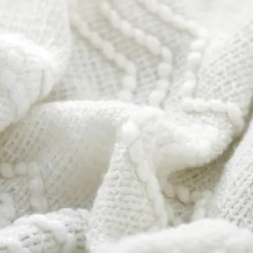 BOURINA Off White Soft Decorative Knit Throw Blanket 50x60