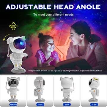 LUXONIC Astronaut Star Projector for Kids, Astronaut Light Projector with Timer& Remote Control,Astronaut Galaxy Projector for Bedroom,Gaming Room, Home Theater Decor