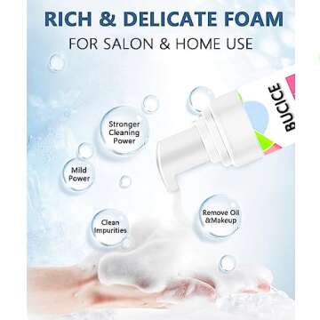 BUCICE Lash Shampoo for Lash Extensions - Eyelash Cleaning Kit with Lash Fan Dryer - Makeup Cleansing Foam for Lash Care, Black