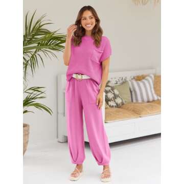 LILLUSORY Two 2 Piece Sets Womens 2025 Spring Summer Matching Lounge Sweatsuits Sweat Suits Trendy T...