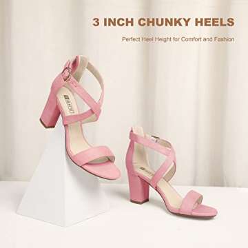 IDIFU Women's Grace Block Heels Sandals for Comfort & Style