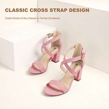 IDIFU Women's Grace Block Heels Sandals for Comfort & Style