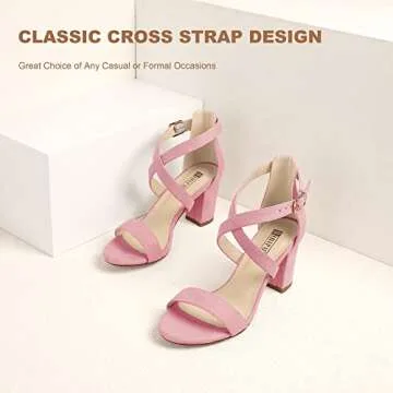 IDIFU Women's Grace Block Heels Sandals for Comfort & Style