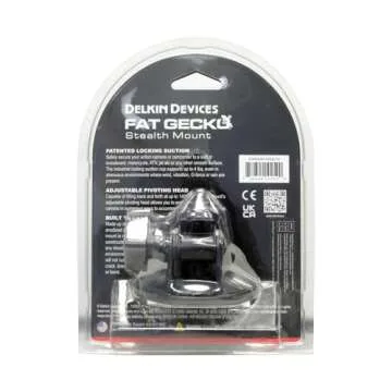 Delkin Devices Fat Gecko Stealth Suction Camera Mount (DDMOUNT-STEALTH), Matte Black