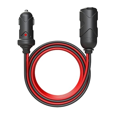 NOCO GC019 15A 14AWG 12V Adapter, Heavy-Duty Cigarette Lighter Plug, and Male to Female Socket With ...