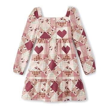 Gymboree,and Toddler Girls Long Sleeve Woven Dresses,Western Patchwork,12-18 Months
