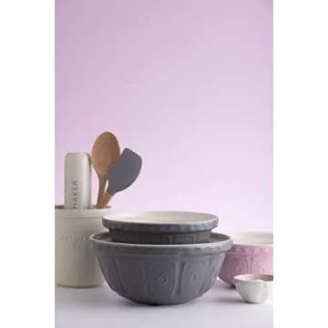 Mason Cash Colour Mix Grey Mixing Bowl - Premium 29cm Earthenware for Baking