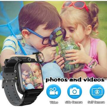 Kids Smart Watch with Games & Dual Camera - Black