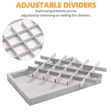 DIOMMELL Stackable Velvet Jewelry Trays for Organized Storage