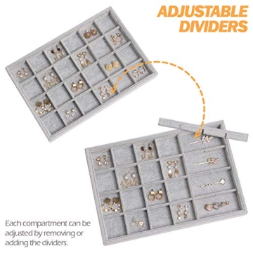 DIOMMELL Stackable Velvet Jewelry Trays for Organized Storage