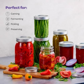 Wide Mouth Mason Jars 16 oz - Perfect for Canning