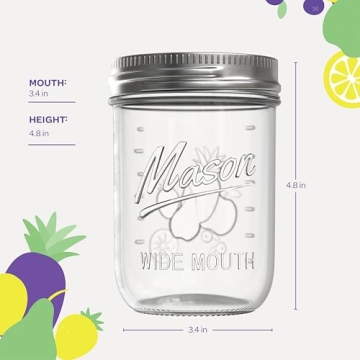 Wide Mouth Mason Jars 16 oz - Perfect for Canning