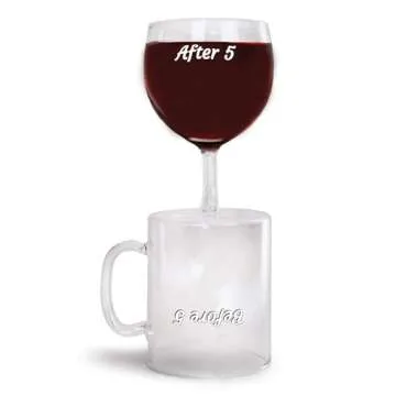Before & After 5 Coffee & Wine Glass - 2-in-1 Novelty Gift