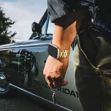 Bestig Compatible for Apple Watch Band 49mm/46mm/45mm/44mm/42mm(Series 3 2 1) Men Women, Premium Solid Stainless Steel Metal Sport Business Strap for iWatch Ultra Series 10 9 8 7 6 SE 5 4(Gold)