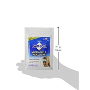 WellPatch Migraine & Headache Cooling Patch - Drug Free, Lasts Up to 12 hours, Safe to Use with Medi...