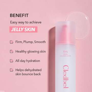 Cledbel Collagen Booster Serum, 150ml/ 5.07fl. Oz, Firming, Plumping & Hydrating Serum, 73% Vegan Collagen Water, Vegan Elastin, Hyaluronic Acid, for All Skin, Korean Skincare, Paraben-Free