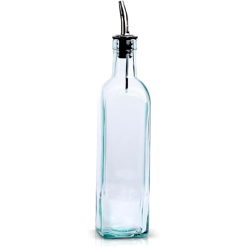 Italian Glass Olive Oil Dispenser - Elegant 16 Oz Kitchen Cruet