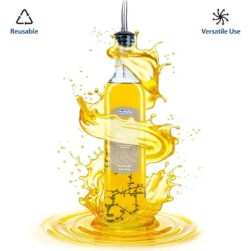 Italian Glass Olive Oil Dispenser - Elegant 16 Oz Kitchen Cruet