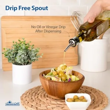 Italian Glass Olive Oil Dispenser - Elegant 16 Oz Kitchen Cruet