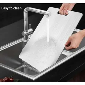 Titanium Cutting Board - 100% Pure Titanium Cutting Boards for Kitchen - Cutting Edge Hygiene & Dura...