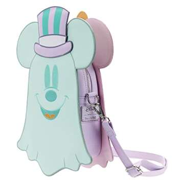 Loungefly DISNEY PASTEL GHOST MINNIE AND MICKEY GITD DOUBLE SIDED CROSS BODY BAG