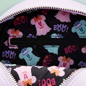 Loungefly DISNEY PASTEL GHOST MINNIE AND MICKEY GITD DOUBLE SIDED CROSS BODY BAG