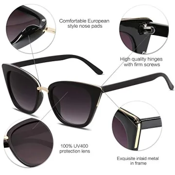 SojoS Cat Eye Sunglasses UV400 Protection Stylish Design
