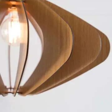 ELEIPSE Wood Pendant Light - Mid Century Modern Chandelier for Elegant Spaces