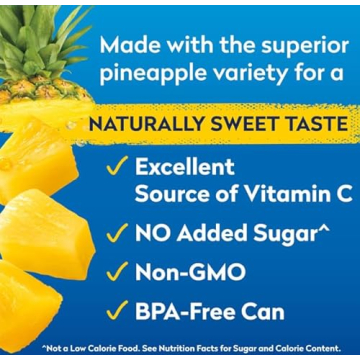 Dole Tropical Gold Canned Pineapple Chunks, 6 Pack