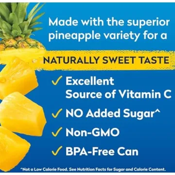 Dole Tropical Gold Canned Pineapple Chunks, 6 Pack