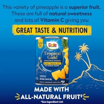 Dole Tropical Gold Canned Pineapple Chunks, 6 Pack