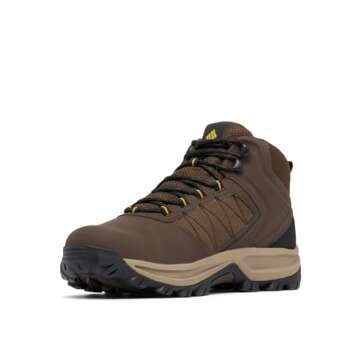 Columbia Mens Transverse Waterproof Hiking Boot, Cordovan/Golden Yellow, 12
