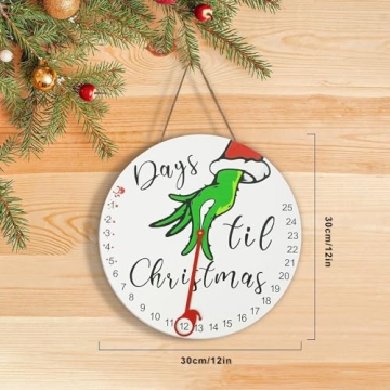 Christmas Countdown Advent Calendar Wooden Holiday Decor