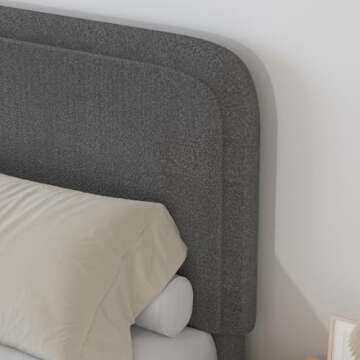 Modern Twin Size Boucle Bed Frame with Headboard