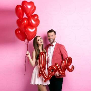 AFTERLOON® Biodegradable Balloons 100 pcs Baby Pink 10 Inch Heart Shaped, Thickened Extra Strong Natural Latex Helium Float, Proposal Marriage Love Baby Shower Gender Reveal Wedding Bridal