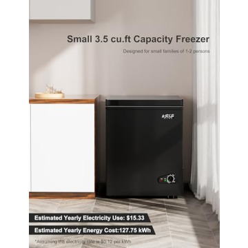 3.5 cuft Chest Freezer - Compact, Energy-Efficient Mini Deep Freezer with Removable Baskets