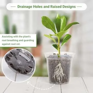 GREANER 4" Clear Nursery Pots - 30 Pack with Labels & Drainage