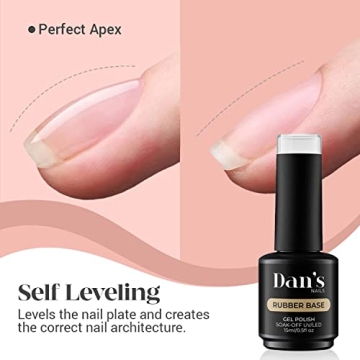 Dan's Nails Ballet Pink Gold Flakes Rubber Base Gel Coat