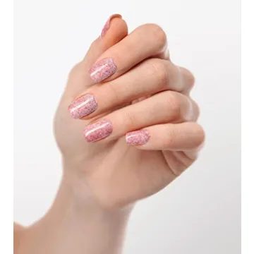 Dan's Nails Ballet Pink Gold Flakes Rubber Base Gel Coat
