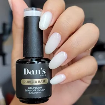 Dan's Nails Ballet Pink Gold Flakes Rubber Base Gel Coat