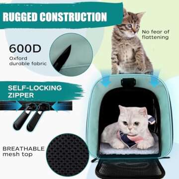 Durable Cat & Dog Carrier Travel Bag - Airline Approved