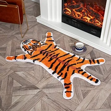 Charming Personalized Tiger Print Rug for Fun Home Decor