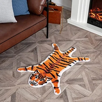 Charming Personalized Tiger Print Rug for Fun Home Decor