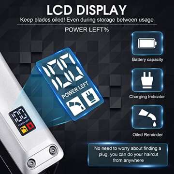 COMZIO® Hair Clippers for Men Professional,Cordless High-Performance Barber Clippers for Hair Cutting,Rechargeable Mens Hair Clippers,Home Haircut &Grooming Set with LED Display,Mens Gifts