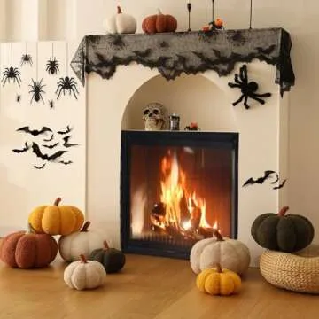 YRXRUS Pumpkin Pillows, Thanksgiving for Pumpkin Throw Pillows, White Pumpkin Shaped Pillow for Fall Room Decor, Teddy Cute 6x12 Inches Christmas Pillow, Thanksgiving Day, Accent Big Fall Pillows