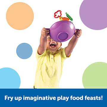 Learning Resources New Sprouts Stir Fry Play Food Set, Pretend Play Toys for Toddlers, Kitchen Toys,...